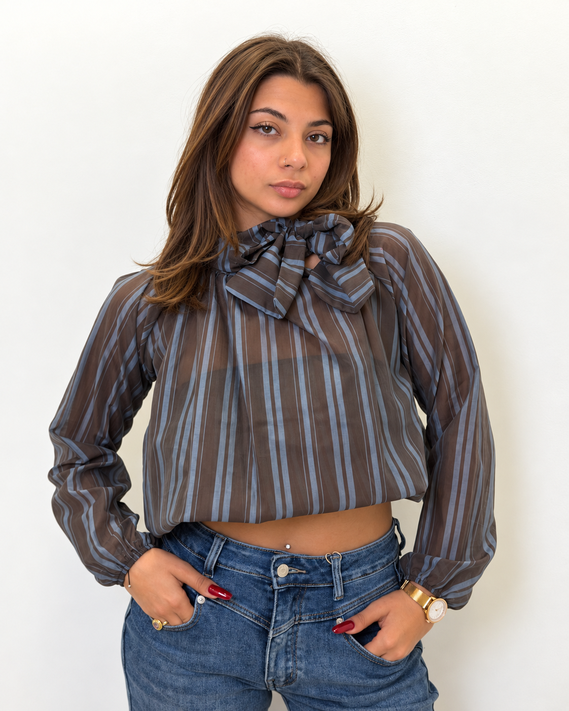 Camicia Line Marrone e Azzurra