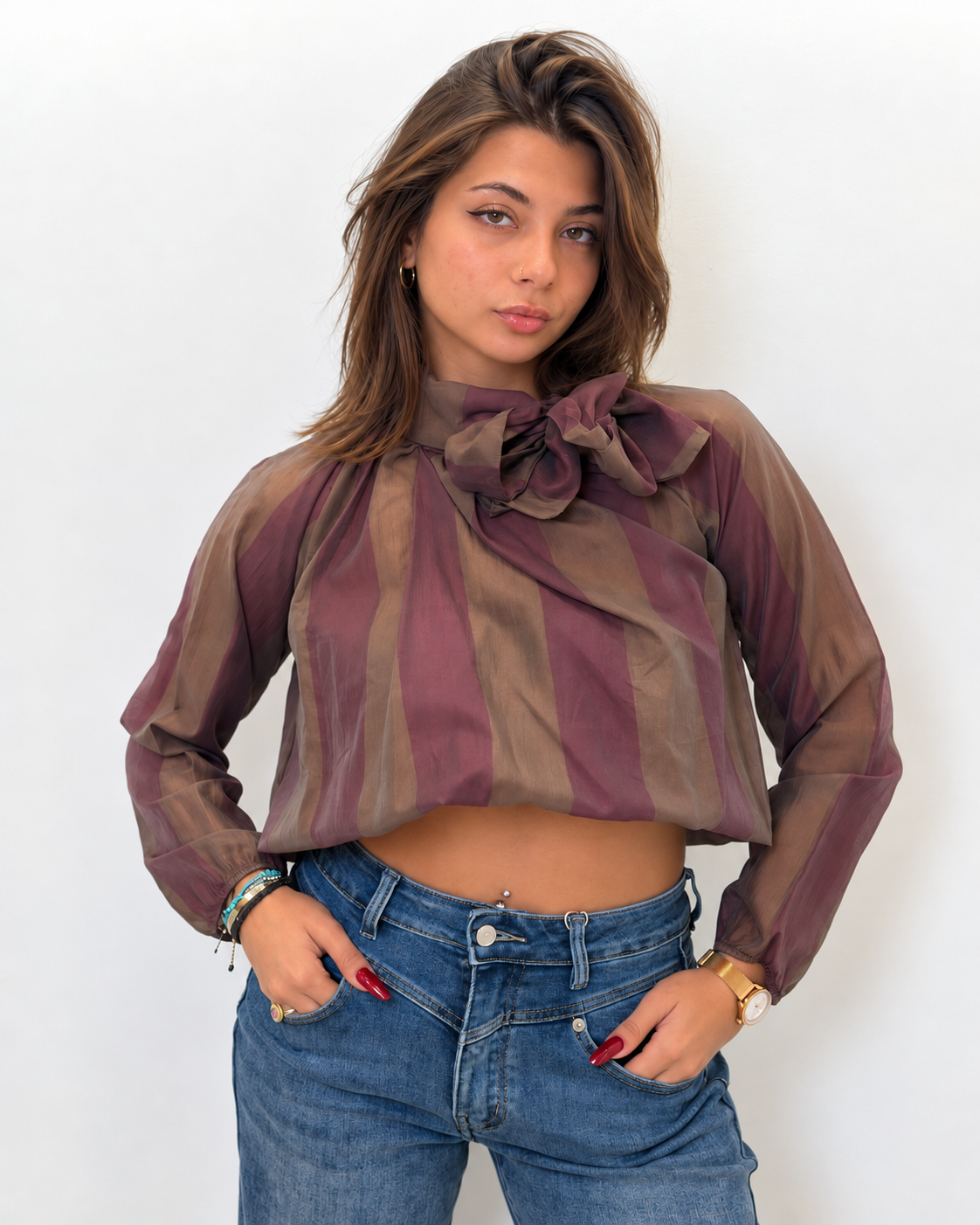 Camicia Big Line Borgogna
