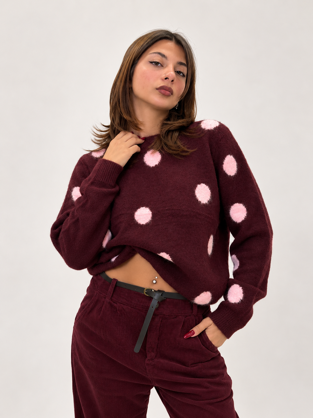 Maglione Bonnie Borgogna