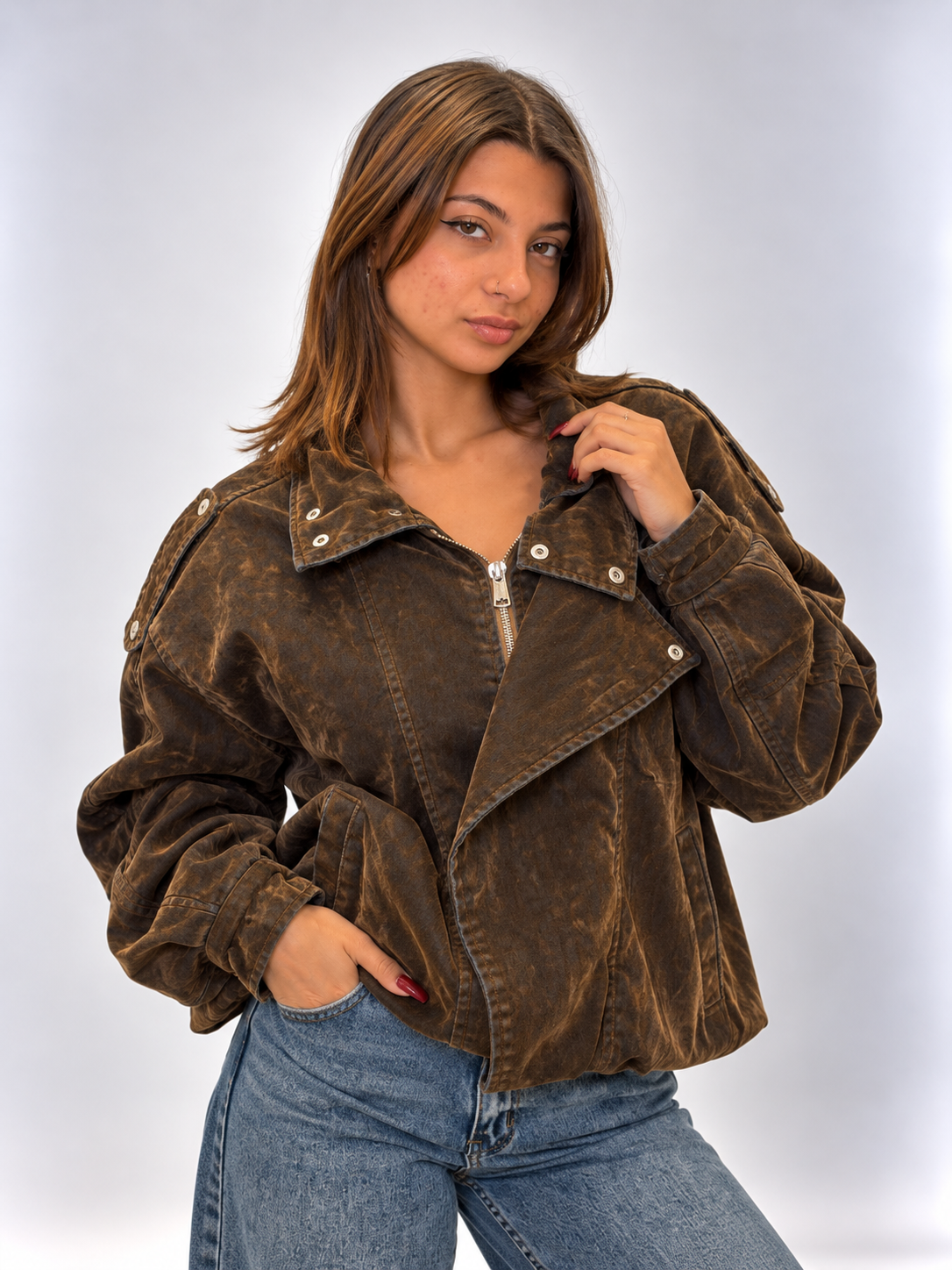 Giubbino Zoe Marrone
