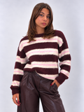 Maglione Selly Bordeaux e Rosa