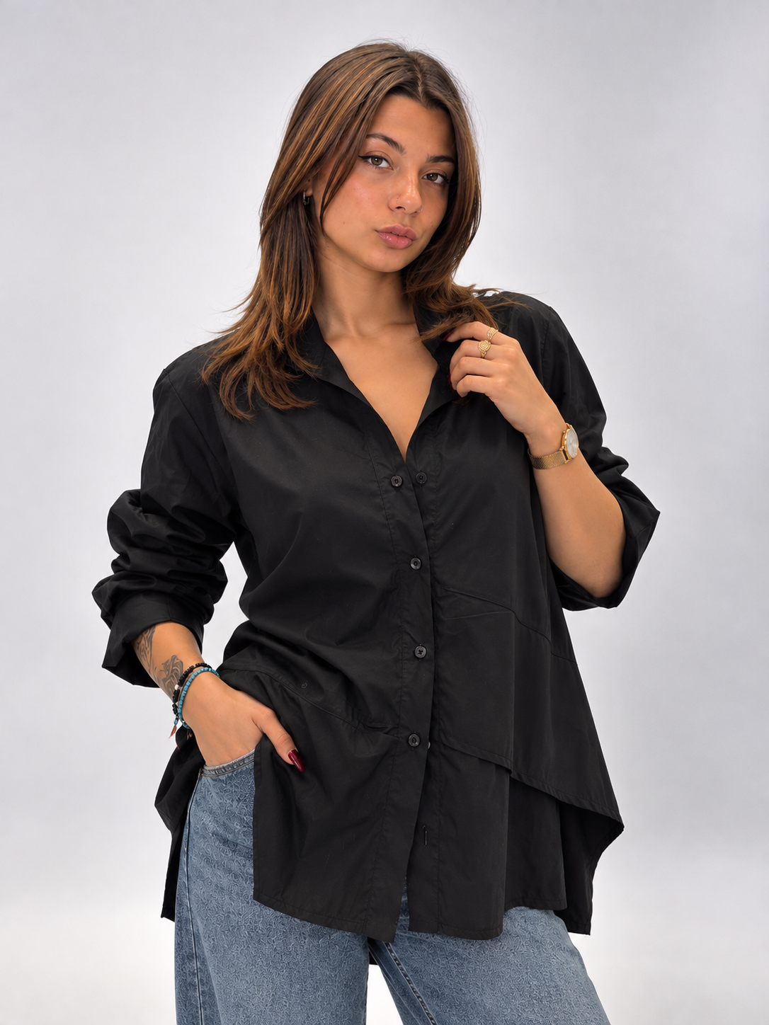 Camicia Oversize Noemie Nera