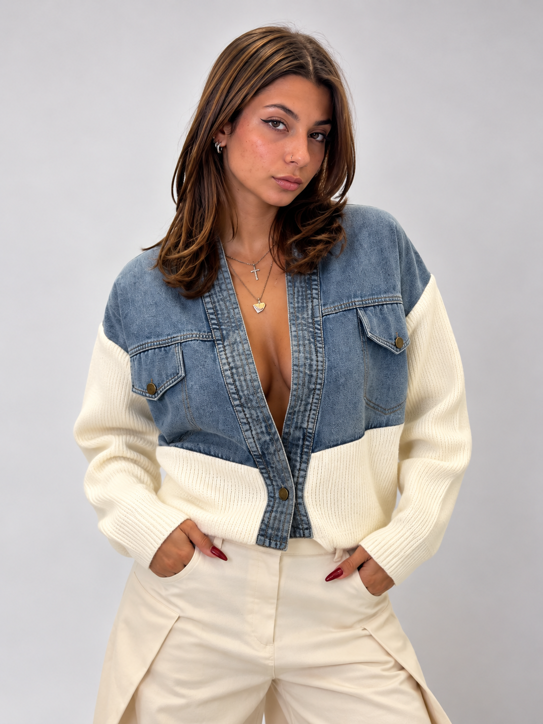 Giubbino Althea Denim e Panna