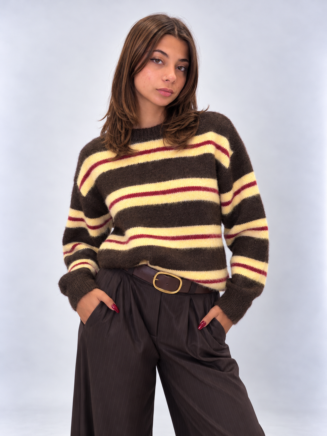 Maglione Selly Marrone e Giallo
