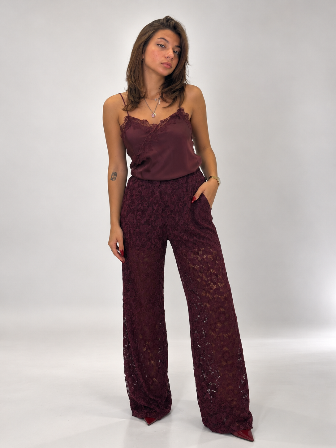 Pantalone Estelle Bordeaux
